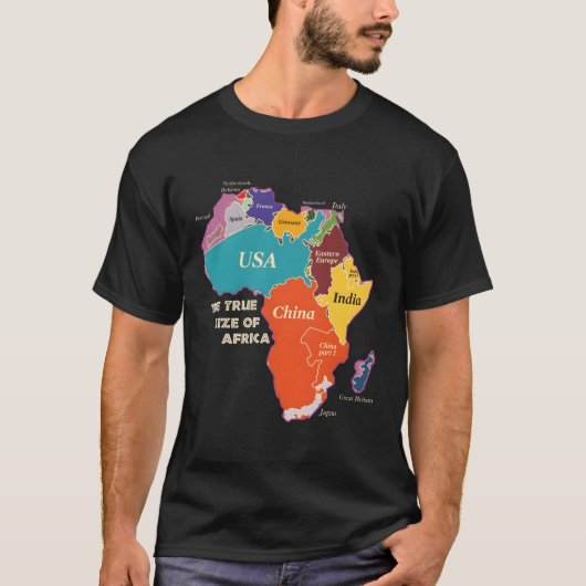 アフリカの真の大きさ Tシャツ (正面)