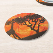 アフリカの砂漠のサファリのコースター ラウンドペーパーコースター (アングル)
