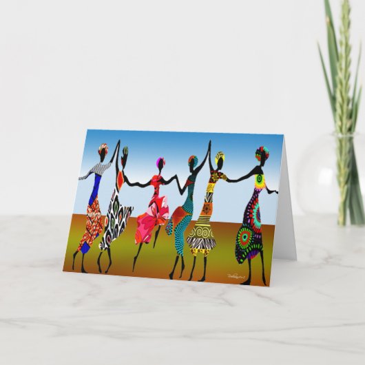 アフリカの称賛のダンス カード (正面)