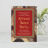 アフリカの種族のビートのダンスパーティーの蝶翼 招待状 (スタンド正面)