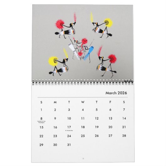 アフリカの種族の芸術のカレンダー カレンダー (3月 2026)