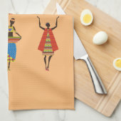 アフリカの種族の芸術の女性カラフルな民族のファッション キッチンタオル (四つ折り)