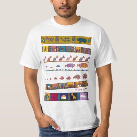 アフリカの種族の芸術場面 Tシャツ (正面)