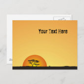 アフリカの空の下：アフリカの夕日 ポストカード (正面/裏面)