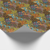アフリカの織物:野生の動物パッチワーク。 ラッピングペーパー (角)