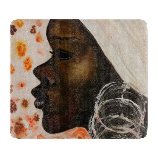 アフリカの美しい女性のカッティングボード カッティングボード (正面)