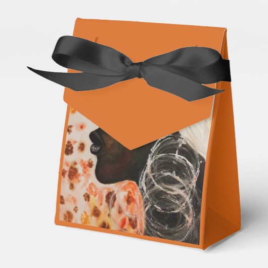 アフリカの美しい女性愛顧ボックス絵画- フェイバーボックス (正面サイド)