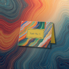 アフリカの美しい目的地で挙げる大理石を使った結婚式のテーブルナンバー サンキューカード