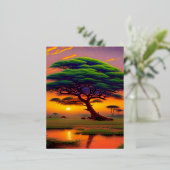 アフリカの美しい 箔シーズンポストカード (立ち正面)