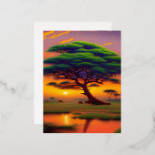 アフリカの美しい 箔シーズンポストカード (正面/裏面)