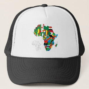 アフリカの自制心がある旗の地図 キャップ