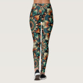 アフリカの花のパタはっきりしたーン – 鮮やかと レギンス (裏面)