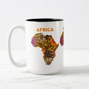 アフリカの花の地図 ツートーンマグカップ