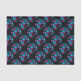 アフリカの花型女性歌手のターコイズ及びショッキングピンク 薄葉紙