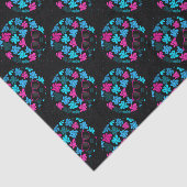 アフリカの花型女性歌手のターコイズ及びショッキングピンク 薄葉紙 (詳細)