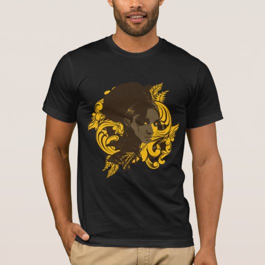 アフリカの花型女性歌手のTシャツ Tシャツ (正面)