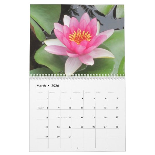 アフリカの花暦 カレンダー (3月 2026)