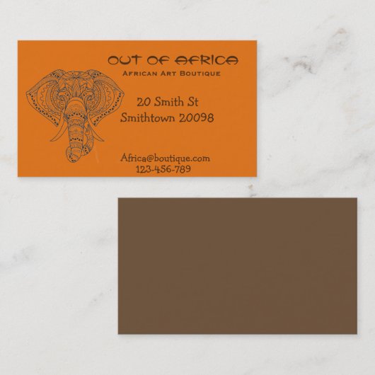 アフリカの芸術のブティックの店のアフリカのファッション 名刺 (正面/裏面)