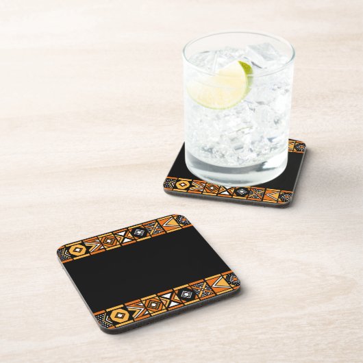 アフリカの芸術の黒のコースター コースター (右側)