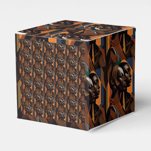 アフリカの芸術。正面を見る女性 フェイバーボックス (正面サイド)