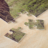 アフリカの葉でカメラでポーズをとるヒッポの立ち上がり ジグソーパズル (側面)