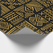 アフリカの衝突ヴィンテージの継ぎ目のない民族パターン ラッピングペーパー (角)