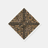 アフリカの装飾を持つ毛皮革#2 スタンダードカクテルナプキン (角)