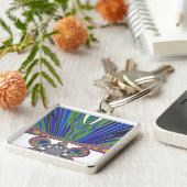 アフリカの装飾模様モダンデザイン色 キーホルダー (側面)