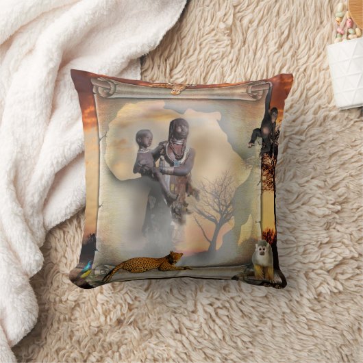 アフリカの装飾 クッション (ブランケット)