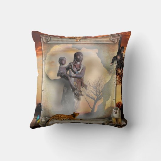 アフリカの装飾 クッション (裏面)