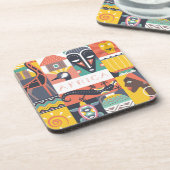 アフリカの記号による芸術のコラージュ コースター (左側)