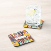 アフリカの記号による芸術のコラージュ コースター (右側)