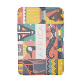 アフリカの記号による芸術のコラージュ バスマット (正面縦)