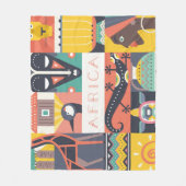 アフリカの記号による芸術のコラージュ フリースブランケット (正面)