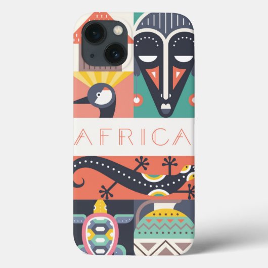 アフリカの記号による芸術のコラージュ Case-Mate iPhoneケース (裏面)
