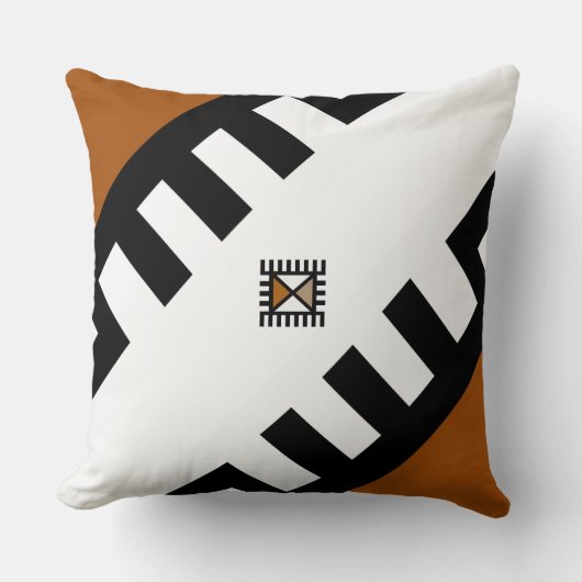 アフリカの記号のデザインのデザイナー装飾用クッション クッション (正面)