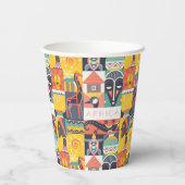 アフリカの象徴的アートコラージュ 紙コップ (裏面)