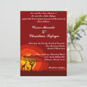 アフリカの赤い夕陽　結婚式招待状　５ｘ７ 招待状 (スタンド正面)