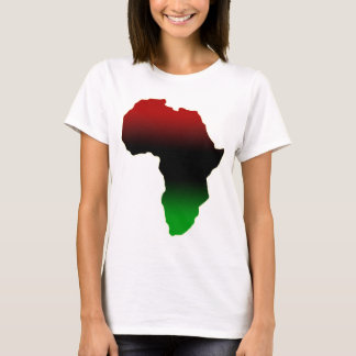 アフリカの赤く、黒いおよび緑の形 Tシャツ