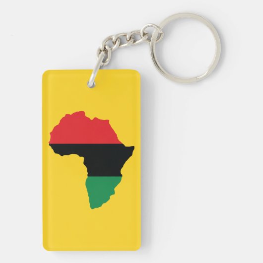 アフリカの赤く、黒い及び緑の旗 キーホルダー (裏面)