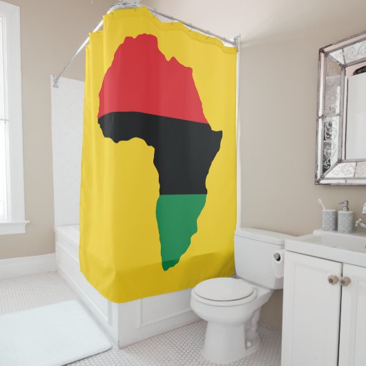 アフリカの赤く、黒い及び緑の旗 シャワーカーテン (インサイチュ)