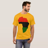 アフリカの赤く、黒い及び緑の旗 Tシャツ (正面フル)