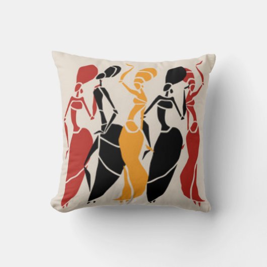 アフリカの踊りの女性 クッション (正面)