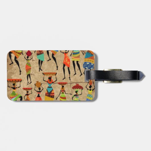 アフリカの踊りの女性 ラゲッジタグ (裏面横)