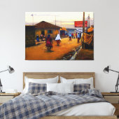 アフリカの通り2油On Canvas by Mojisola A キャンバスプリント (インサイチュ (寝室))