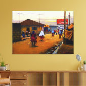 アフリカの通り2油On Canvas by Mojisola A キャンバスプリント (インサイチュ (リビング))