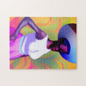 アフリカの運老婦人の頭の上の花瓶 ジグソーパズル (横)