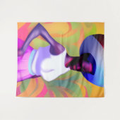 アフリカの運老婦人の頭の上の花瓶 タペストリー (正面(横))