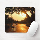 アフリカの道でライオンにマウスパッド マウスパッド (マウス)