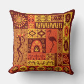 アフリカの部族のパターンのホームデコ枕 クッション (正面)